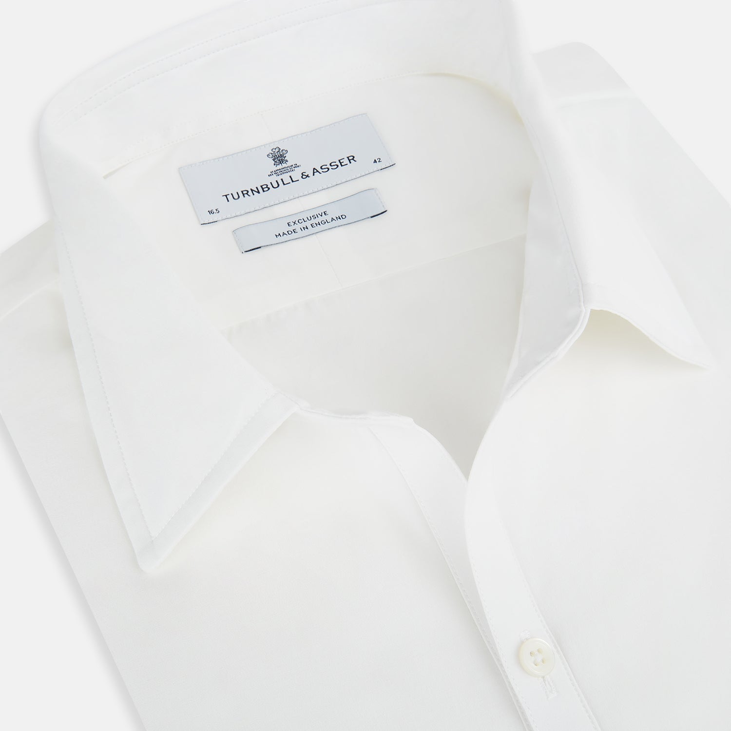 View 2 of product PLAIN WHITE WINDSOR SHIRT WITH TURNBULL OPEN COLLAR AND 3-BUTTON CUFFS