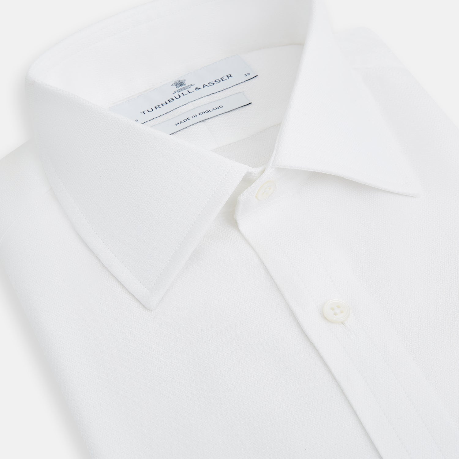 White Herringbone Mayfair Shirt