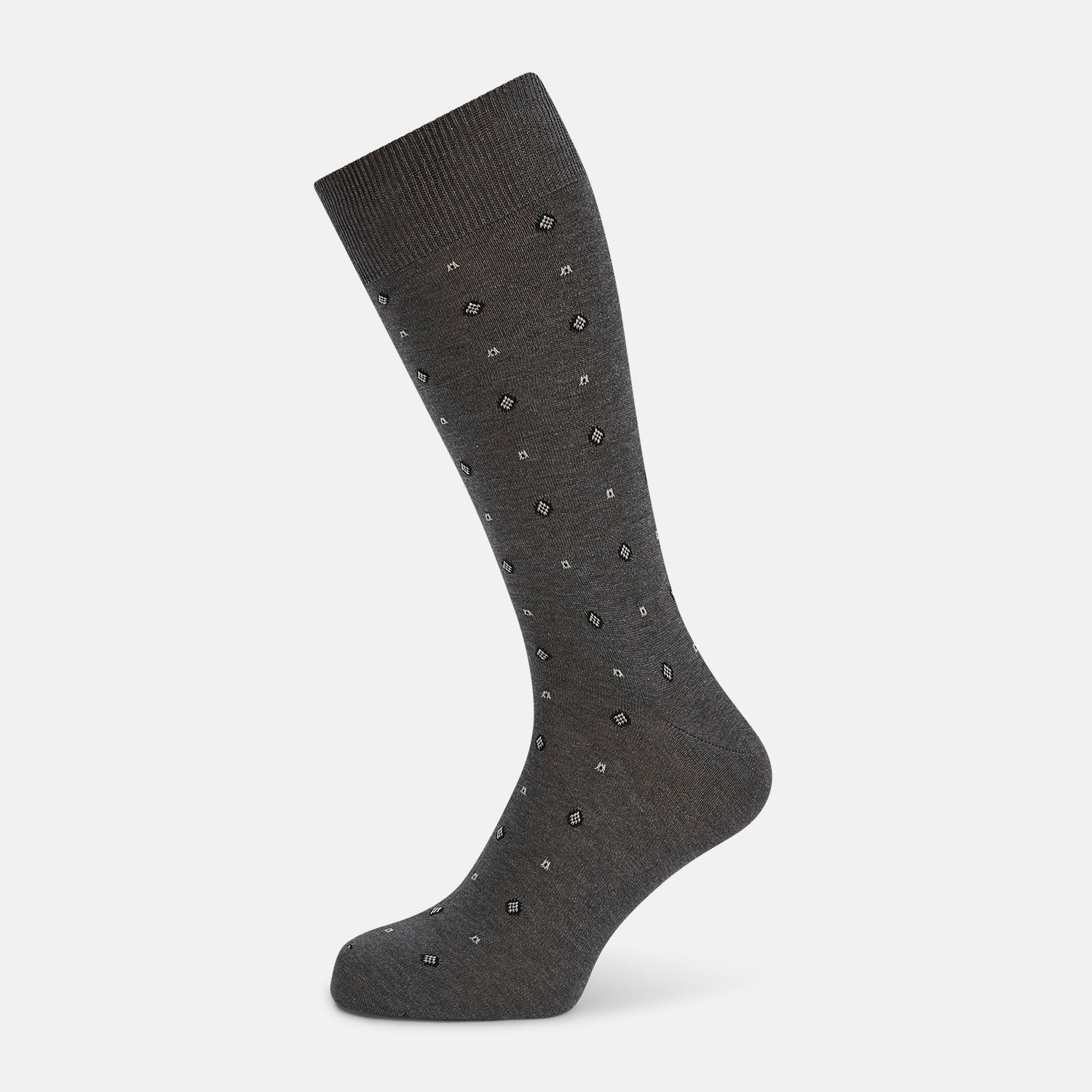 View 1 of product Grey Patterned Mid-Length Socks