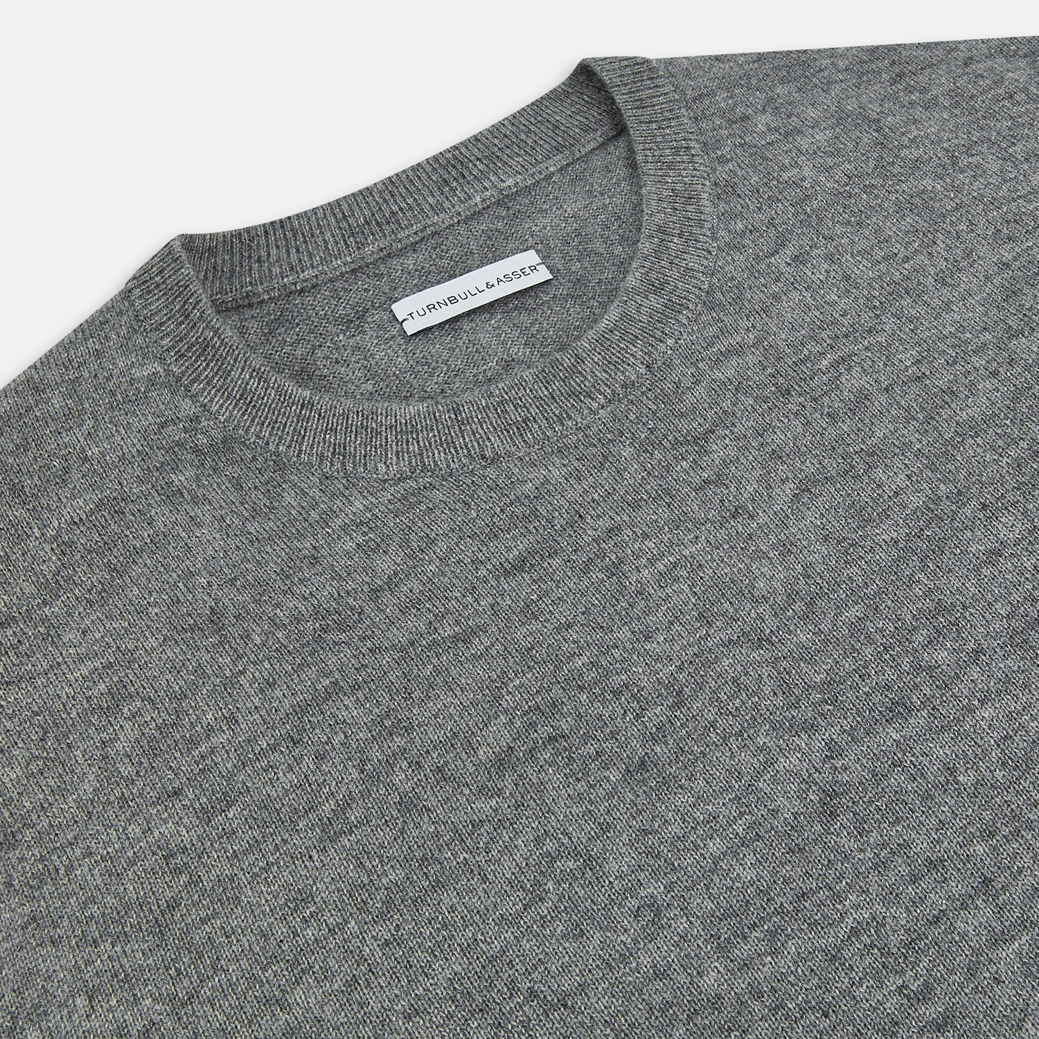View 2 of product Grey Melange Cashmere Round Neck Jumper