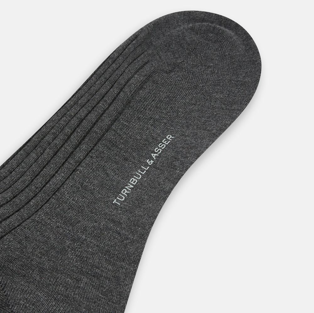 Grey Organic Cotton Mid-Length Socks