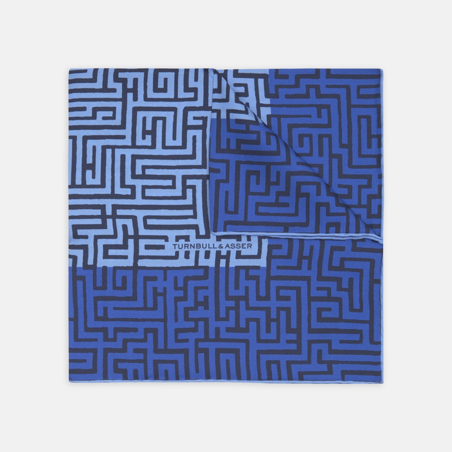 View 1 of product Blue Maze Silk Pocket Square