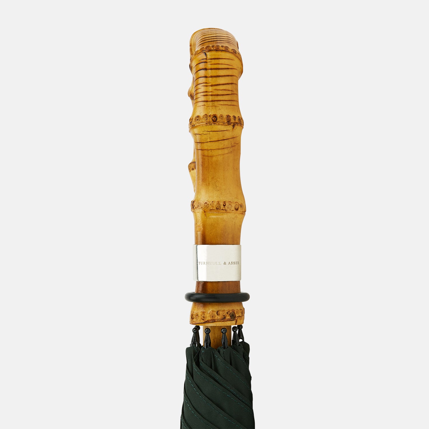 View 3 of product Forest Green Umbrella with Whangee Crook Handle