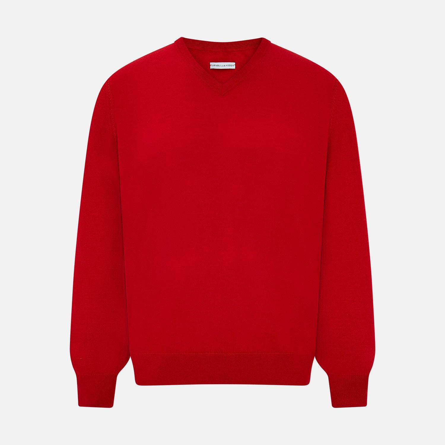 View 1 of product Red Fine Merino V-Neck Jumper