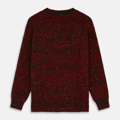 Russet Red Melange Wool Hafod Cricket Jumper Image 2