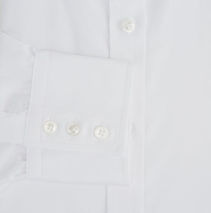 White Superfine Oxford Cotton Shirt with T&A Collar and 3-Button Cuffs Image 2