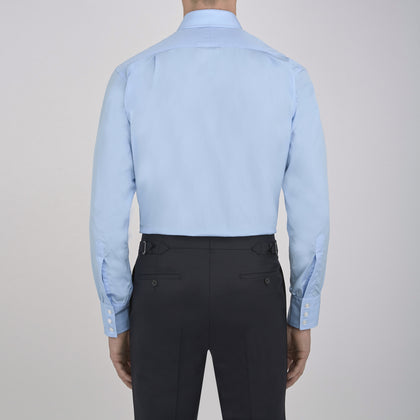 Light Blue Cotton Shirt with T&A Collar and 3-Button Cuffs Image 5