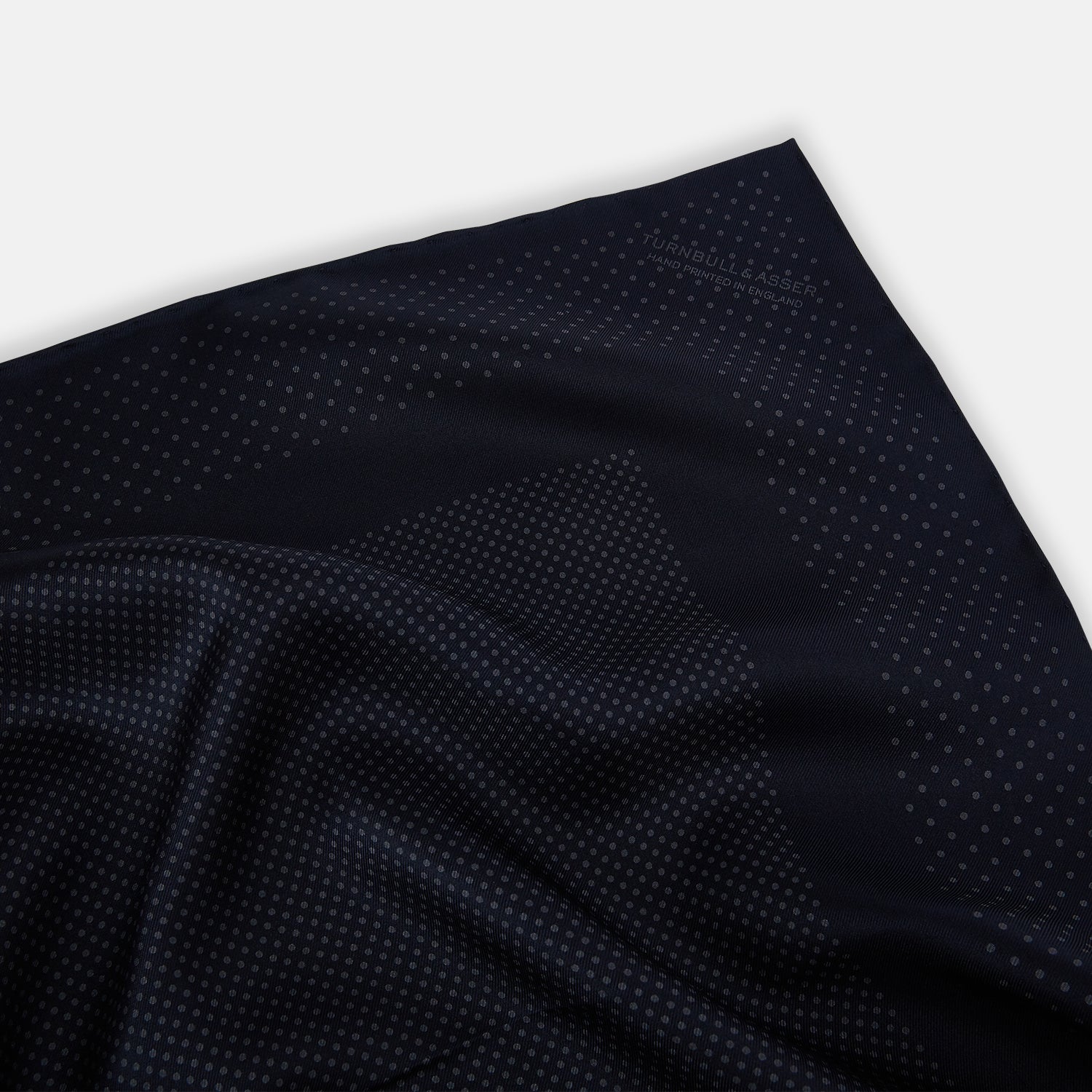 Navy and Charcoal Dot Silk Pocket Square