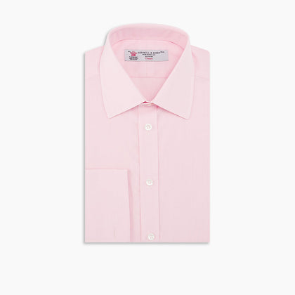 Pink End-on-End Shirt with T&A Collar and Double Cuffs Image 5