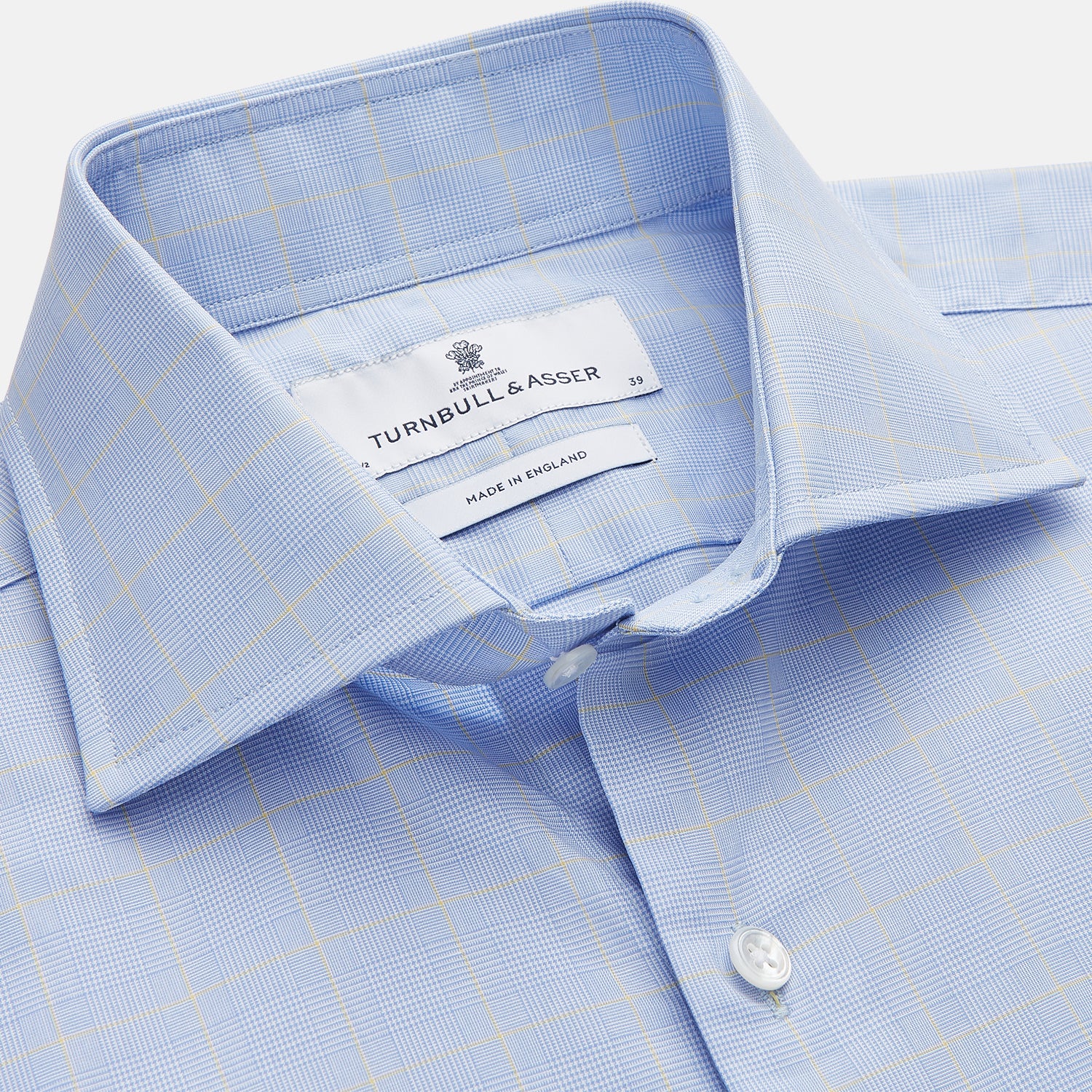 View 2 of product Yellow and Blue Prince of Wales Check Belgravia Shirt