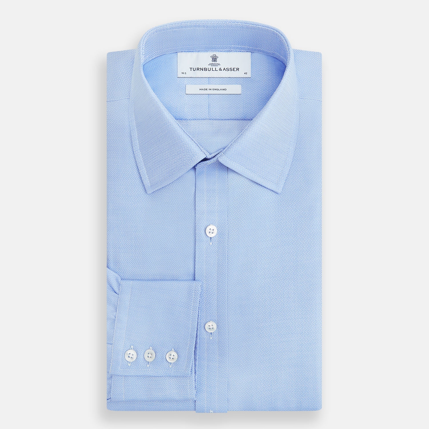 View 5 of product Blue Herringbone Mayfair Shirt