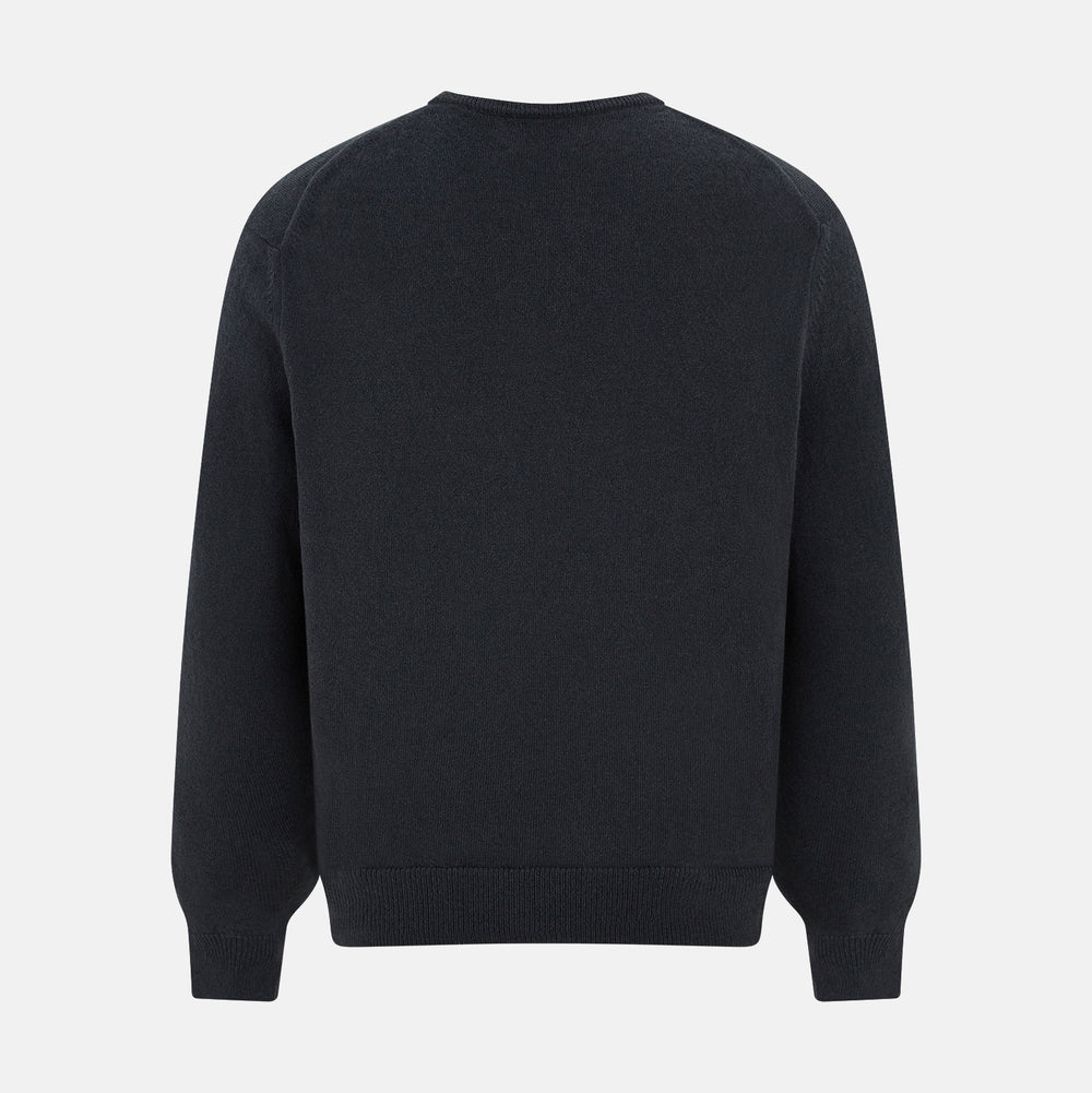 Dark Green Cashmere V-Neck Jumper