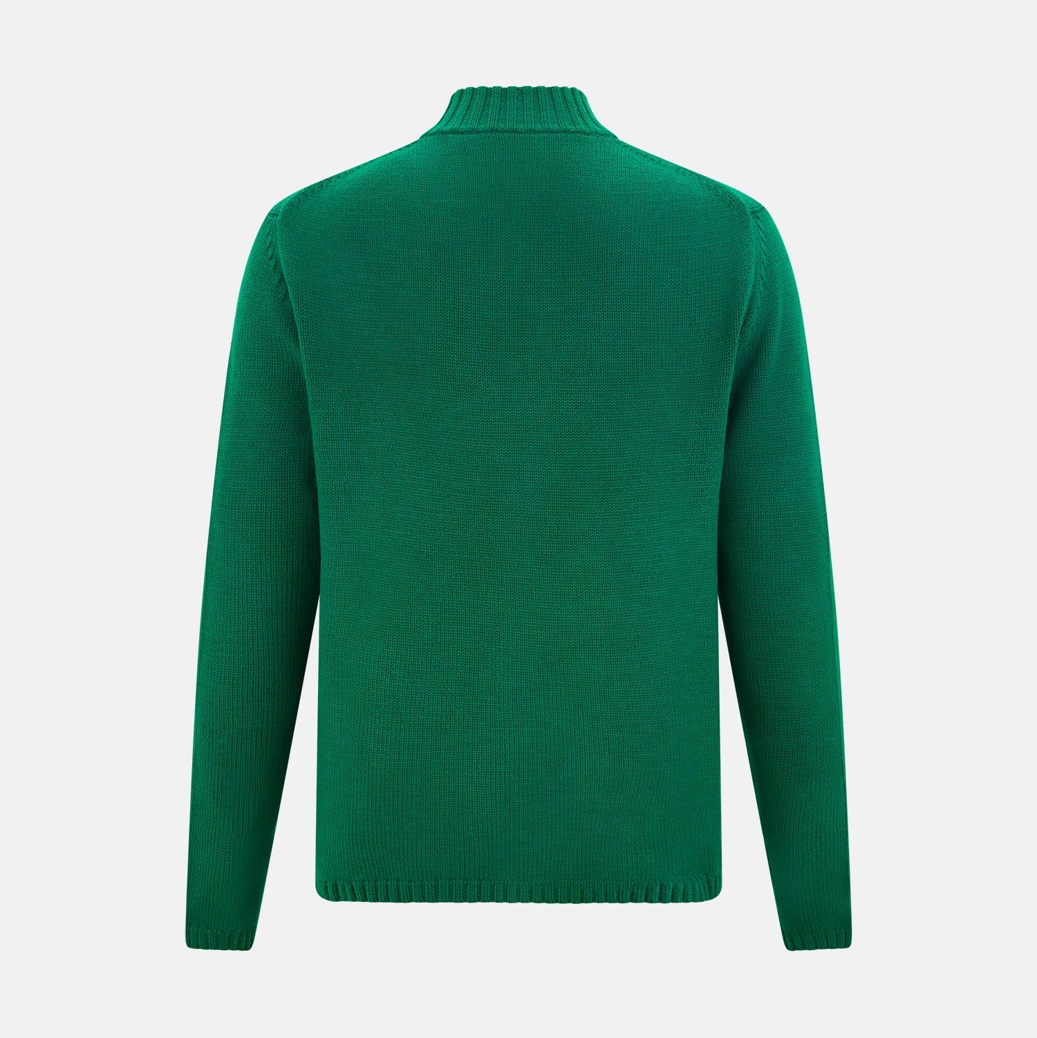 View 3 of product Forest Green Merino High Neck Zipped Cardigan