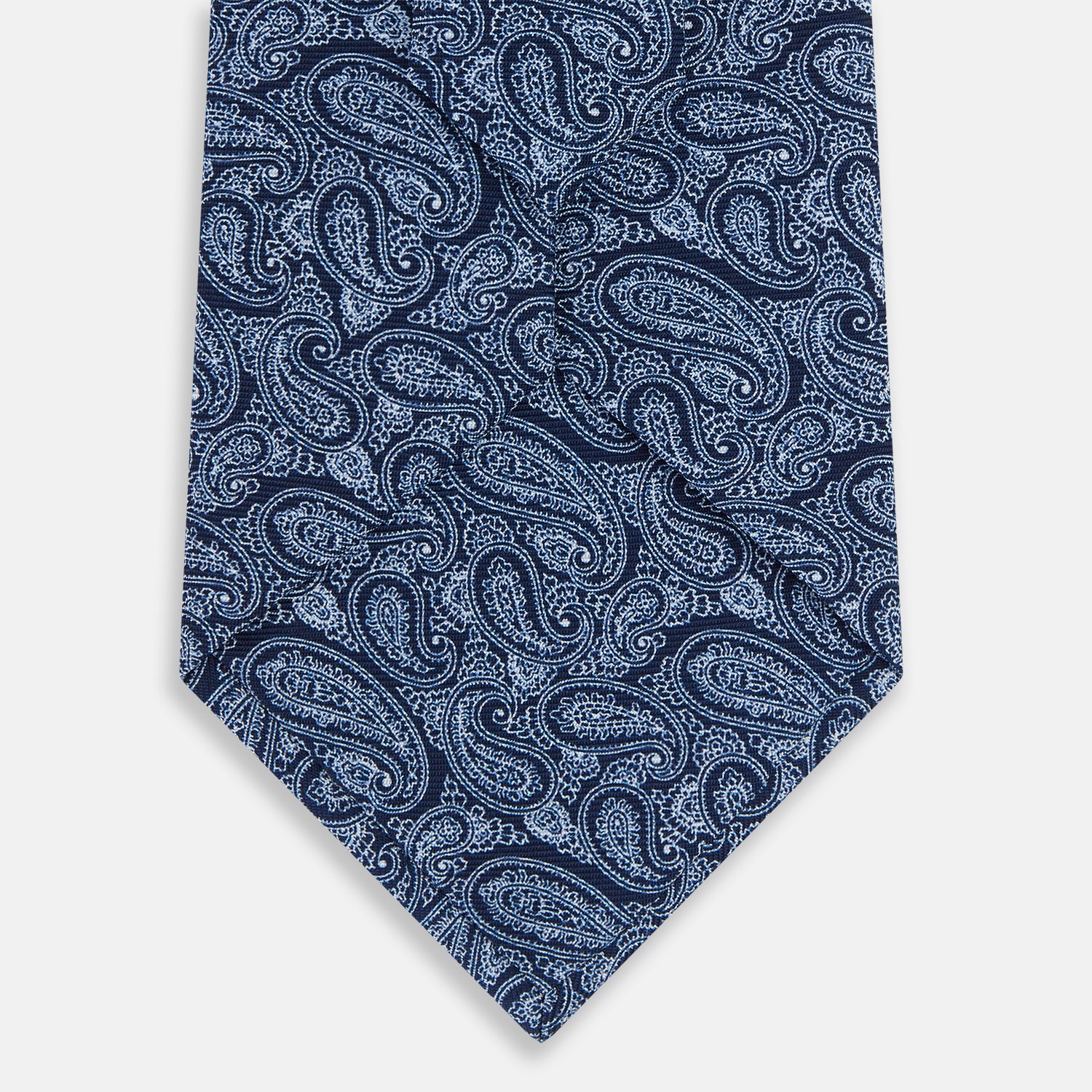 View 3 of product Dark Navy Paisley Printed Silk Tie