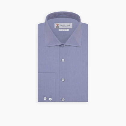 Tailored Fit Blue Royal Oxford Cotton Shirt with Kent Collar and 2-Button Cuffs Image 4