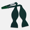 View 6 of product Dark Green and Navy Micro Dot Silk Bow Tie