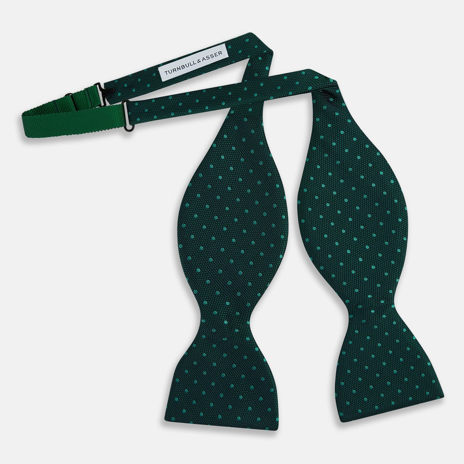 View 6 of product Dark Green and Navy Micro Dot Silk Bow Tie