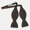 View 2 of product White and Brown Micro Dot Silk Bow Tie