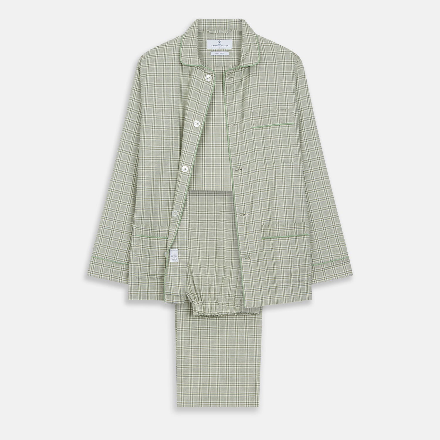 View 1 of product Green Check Modern Cotton Pyjama Set