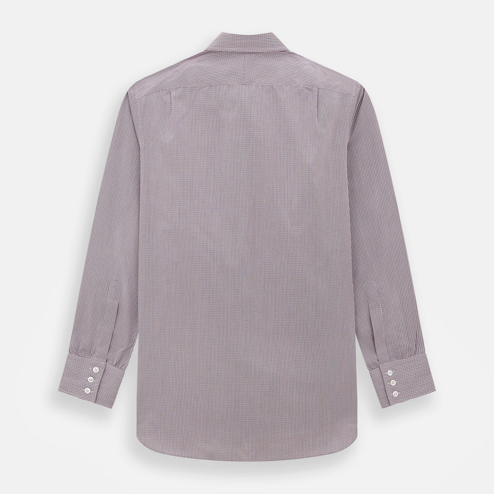 Burgundy Micro Shadow Check Mayfair Shirt