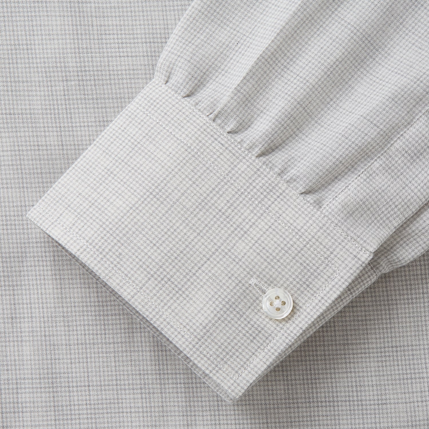 Grey Fine Check Cotton Blend Weekend Fit Suffolk Shirt