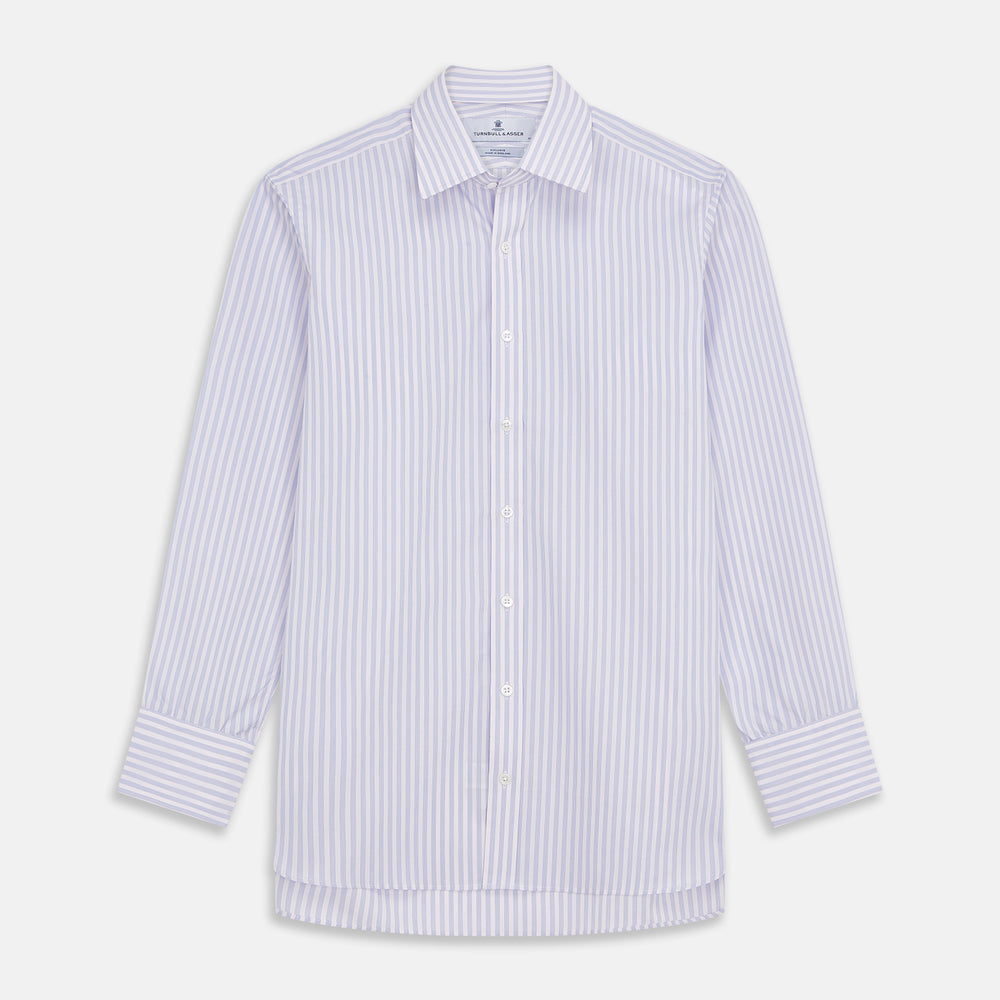 Lilac Stripe Cotton Regular Fit Mayfair Shirt