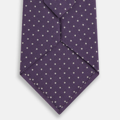 Lavender and Purple Micro Dot Silk Tie Image 2