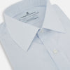 View 2 of product Blue and White Thin Stripe Shirt with T&A Collar and Double Cuffs
