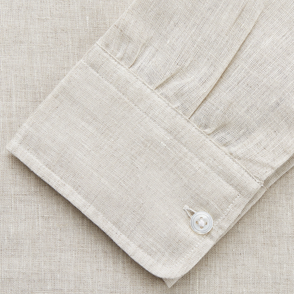 Light Oatmeal Linen Weekend Fit Unwin Shirt