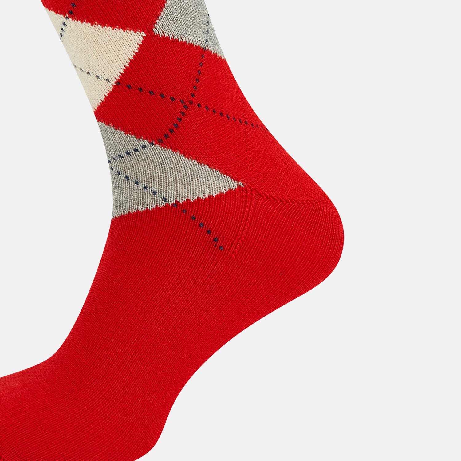 View 4 of product Orange Wool Check Mid-Length Socks