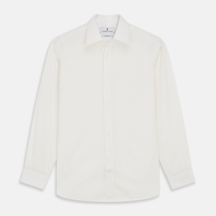 Cream Silk Tailored Fit Shirt