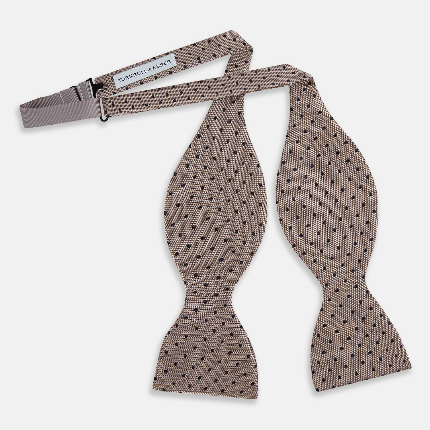 View 2 of product Navy and Taupe Micro Dot Silk Bow Tie