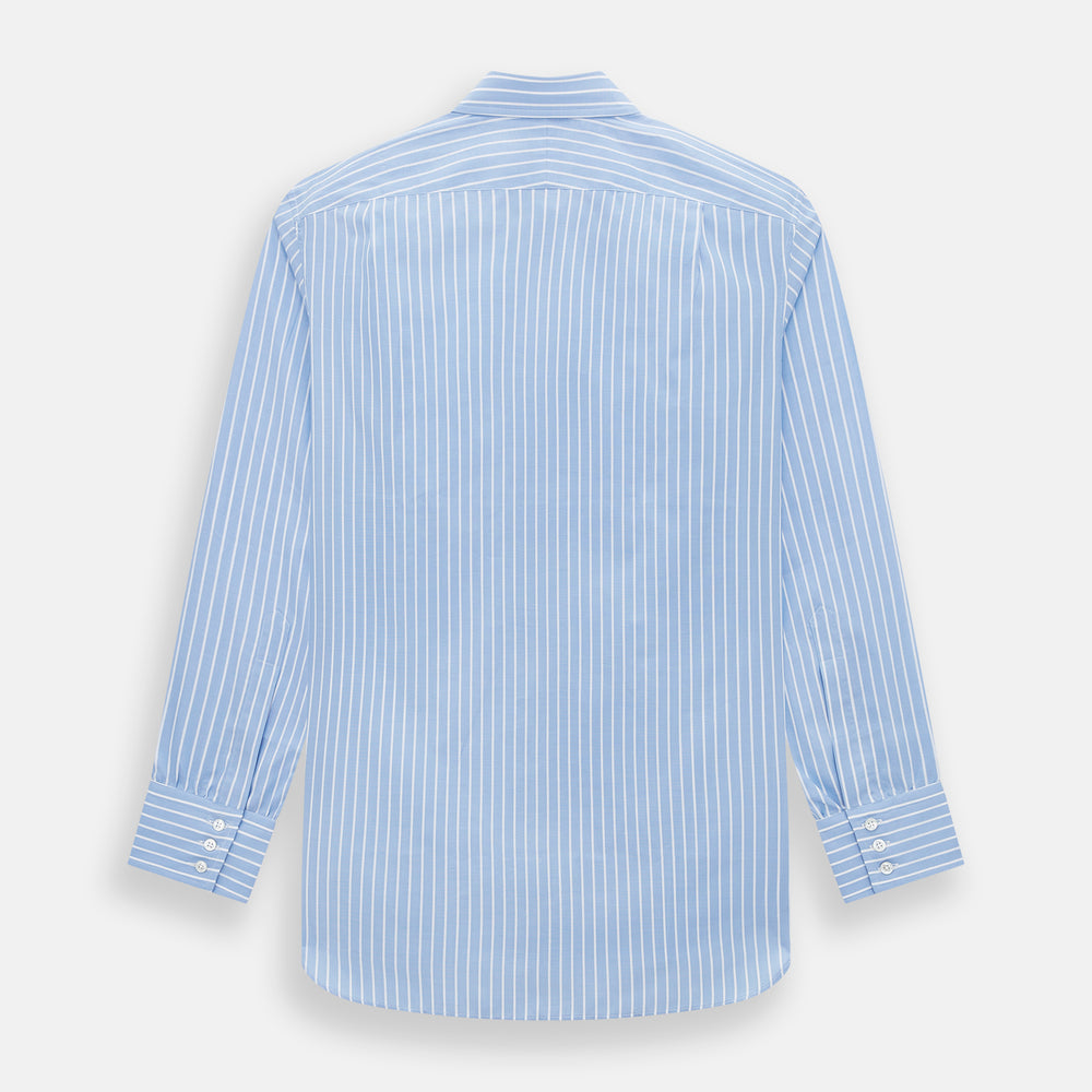 Sky Blue Wide Pinstripe Mayfair Shirt Turnbull & Asser US Sky Blue Wide Pinstripe Mayfair Shirt Turnbull & Asser US