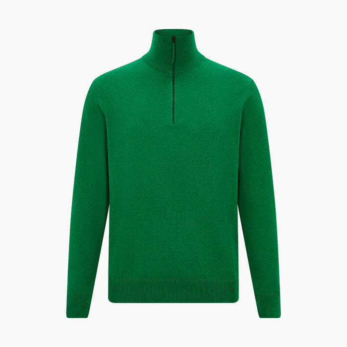 Grass Green Half-Zip Cashmere Jumper Image 4