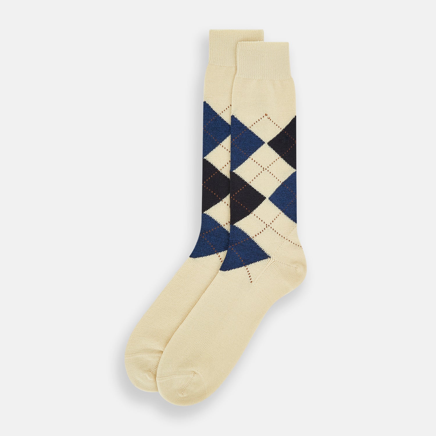 View 2 of product Vanilla Wool Check Mid-Length Socks