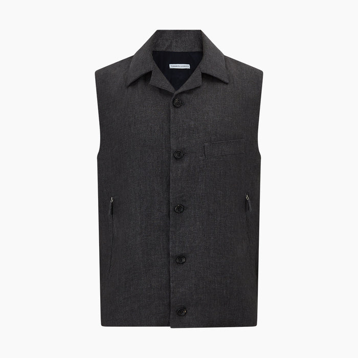 Ash Collared Linen Waistcoat Image 5