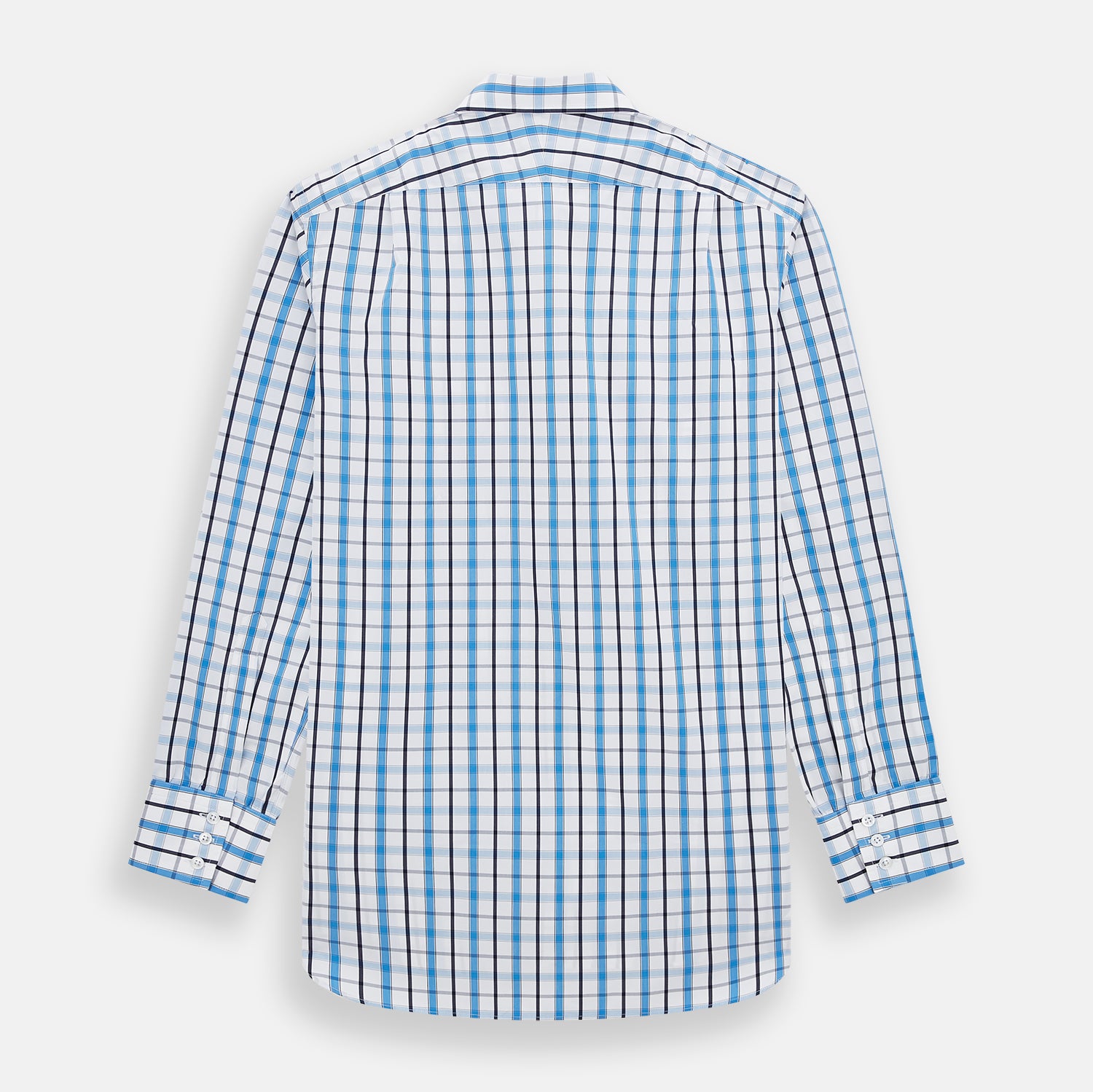View 3 of product Blue and Navy Combination Check Mayfair Shirt