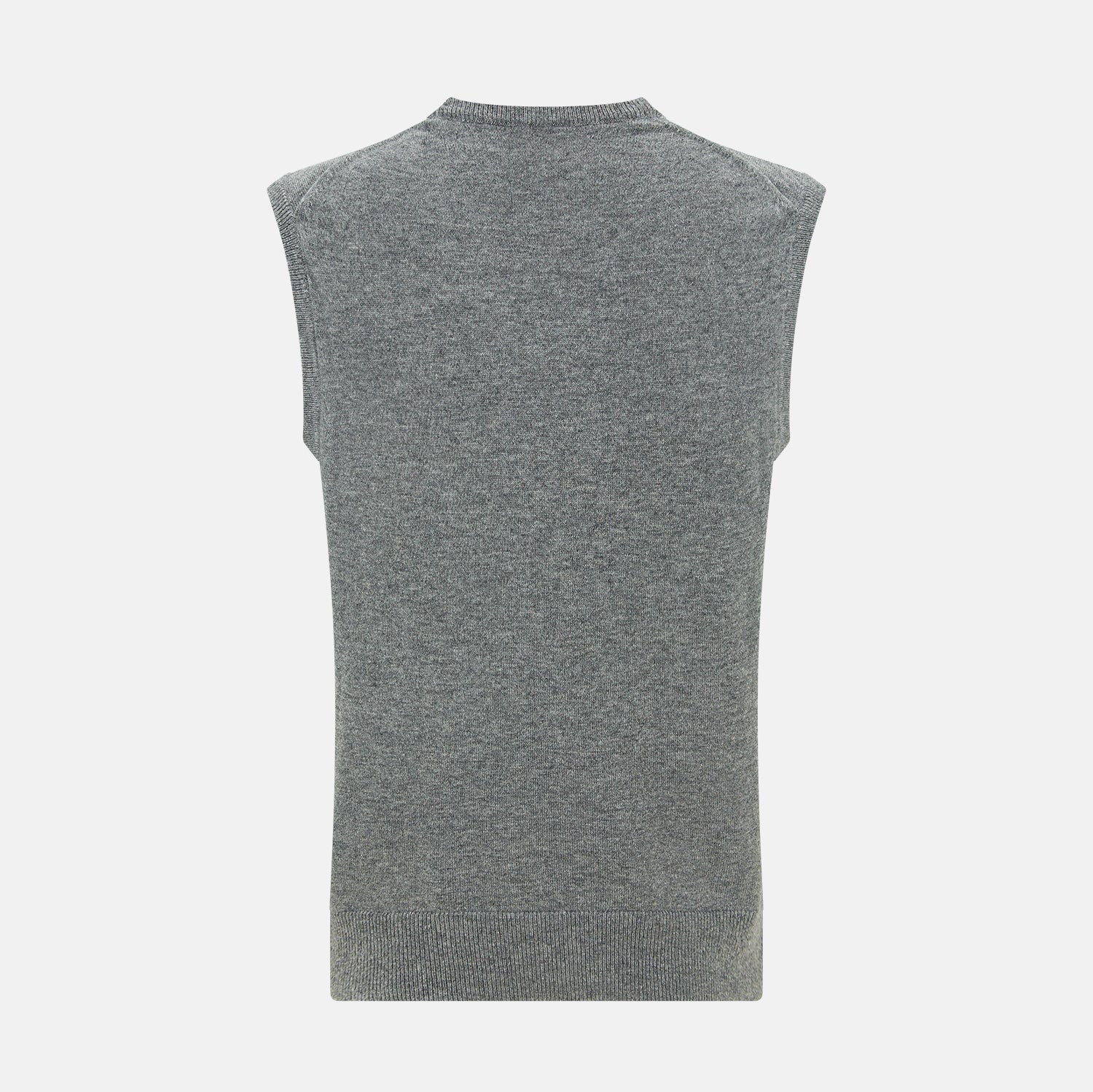 View 3 of product Grey Melange V-neck Cashmere Vest