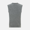 Grey Melange V-neck Cashmere Vest