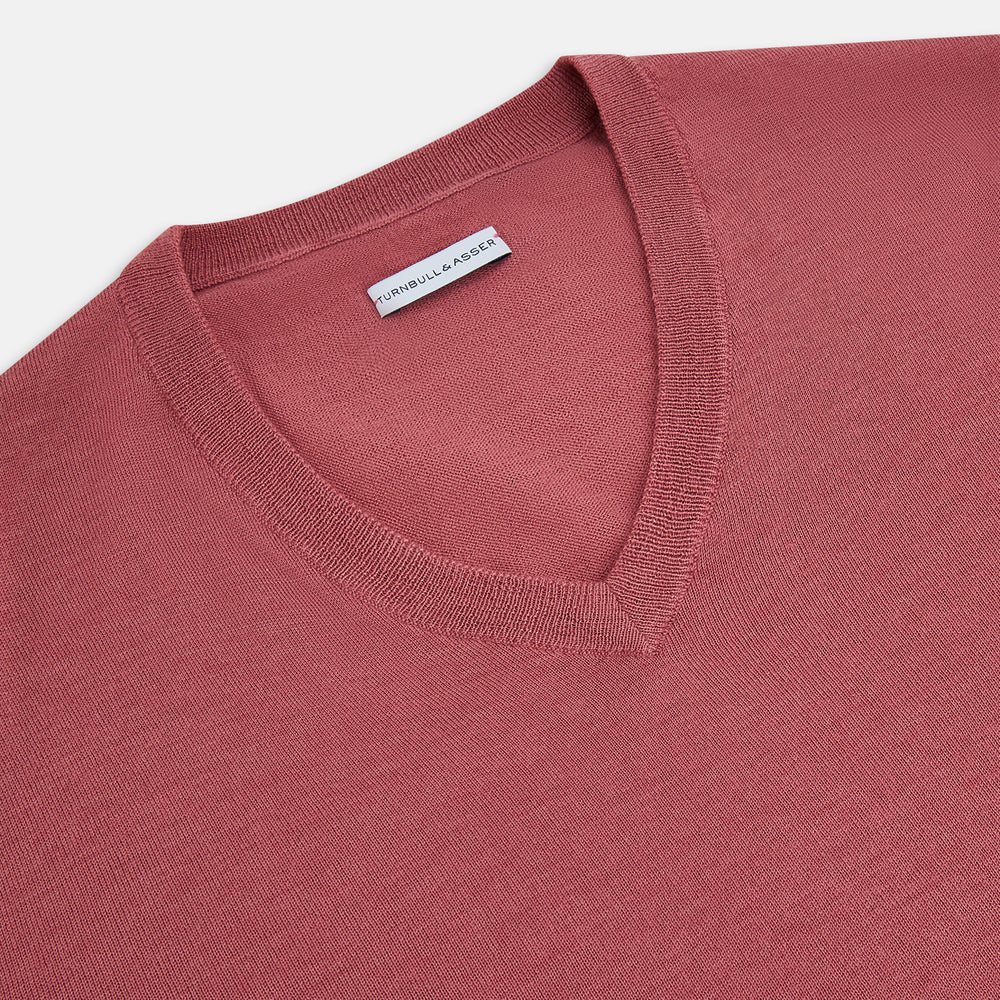 Antique Pink Merino V-Neck-Jumper