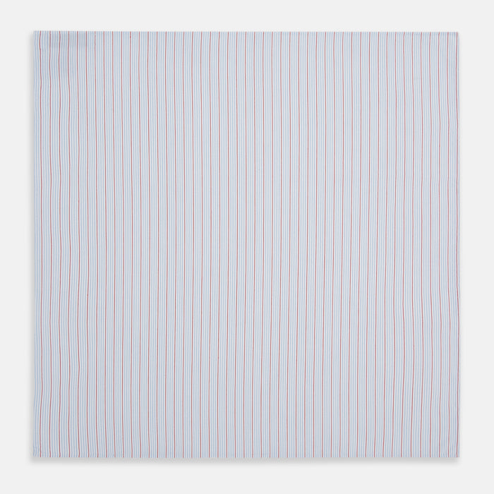 Hand Rolled Red Multi Pinstripe Handkerchief Image 2