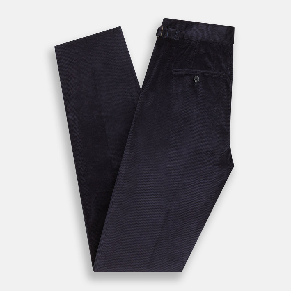 Navy Corduroy Henry Trousers