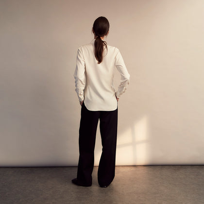 Cream Silk Tailored Bianca Shirt Image 6