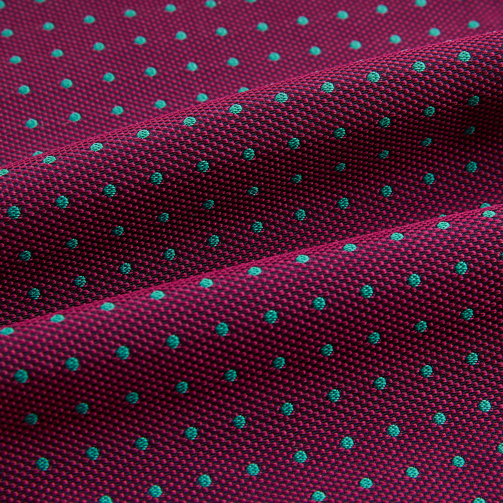Green Micro Dot and Magenta Silk Cravat
