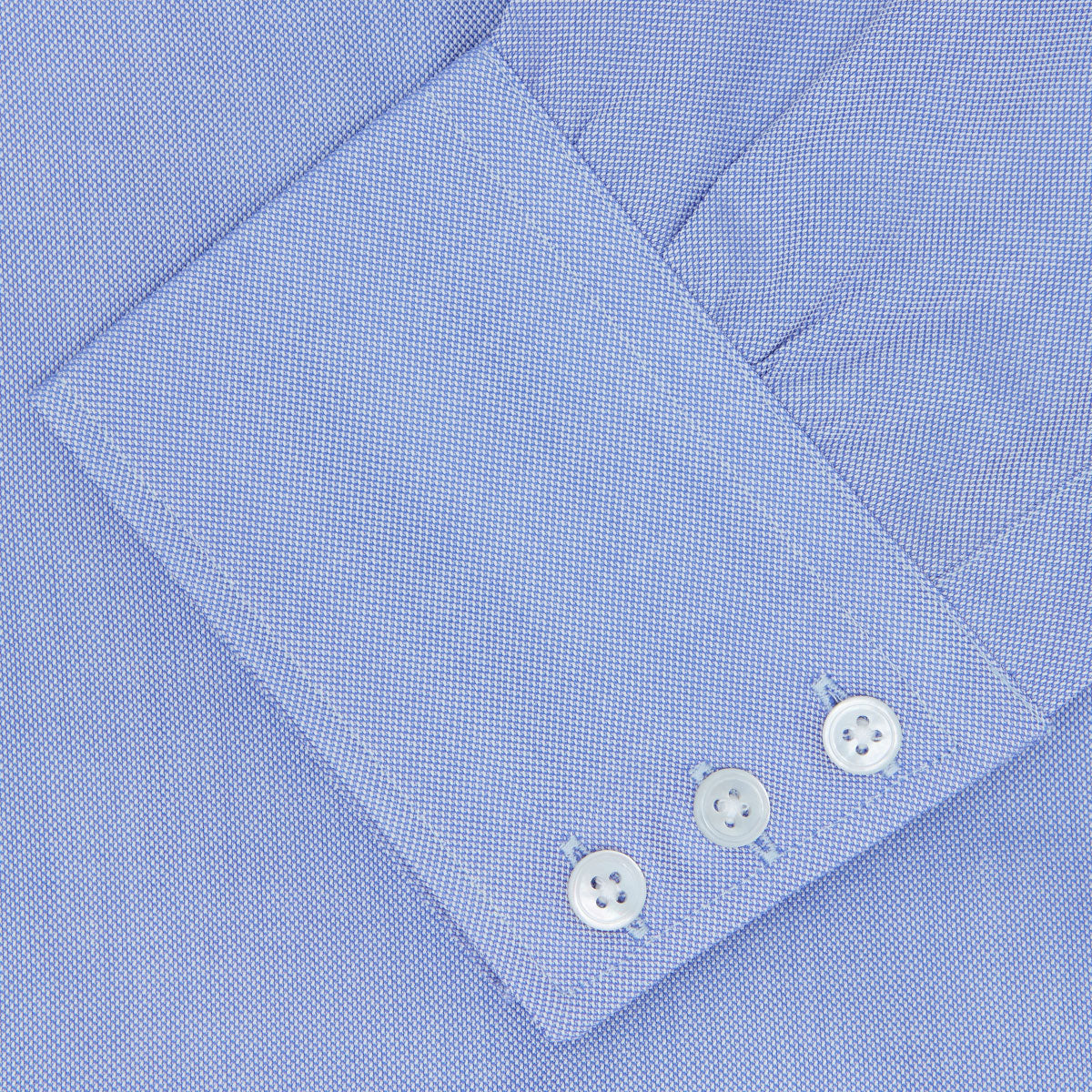 View 3 of product Blue Royal Oxford Cotton Shirt with Button-Down Collar and 3-Button Cuffs