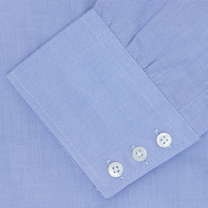 Blue Royal Oxford Cotton Shirt with Button-Down Collar and 3-Button Cuffs Image 2
