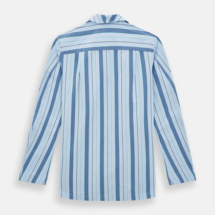 Blue Baiadera Stripe Pyjama Shirt Image 2