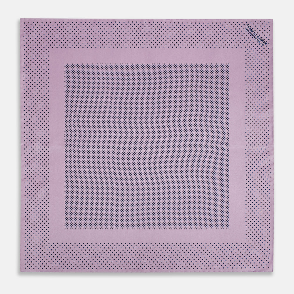 Lilac Dot Silk Pocket Square