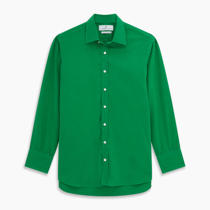 Green Sandwashed Silk Regular Fit Mayfair Shirt Image 5