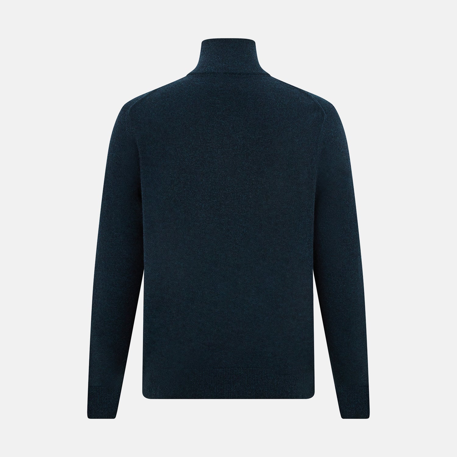 Dark Green Melange Half-Zip Cashmere Jumper